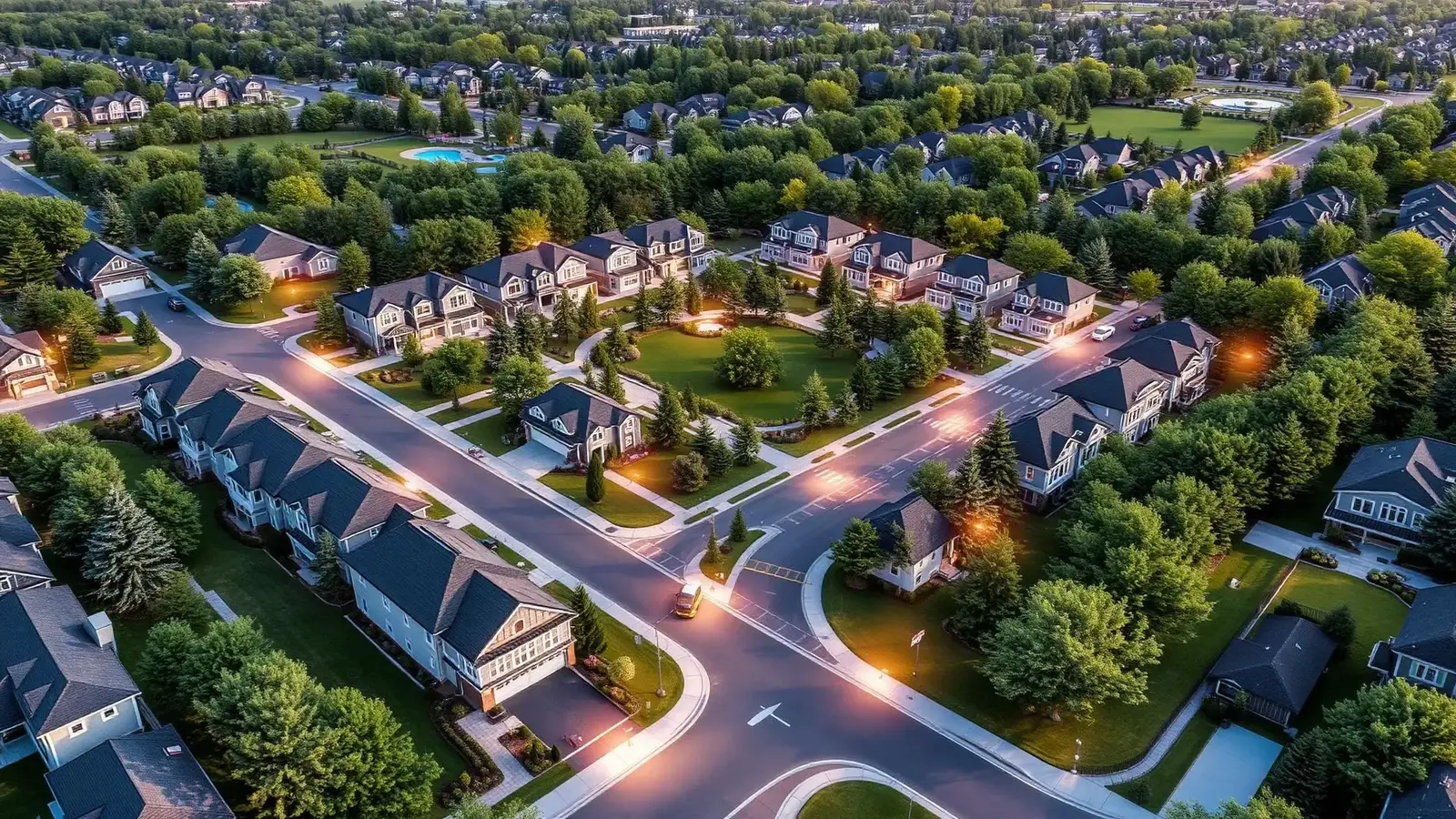 Five Oaks community streetscape rendering